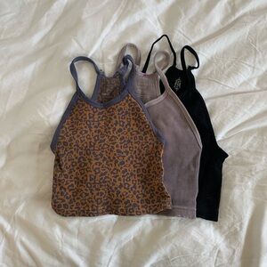 lot of 3 Free people movement happiness runs cropped tank top